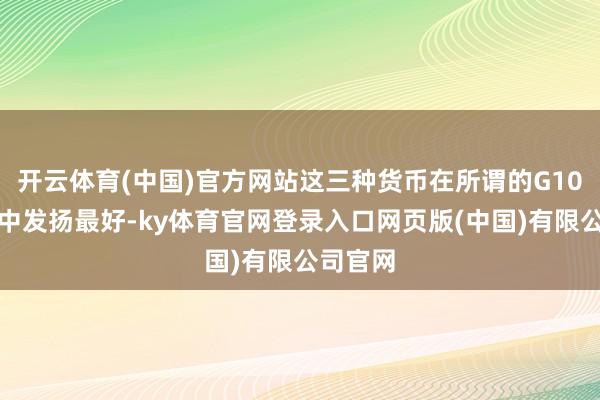 开云体育(中国)官方网站这三种货币在所谓的G10货币组中发扬最好-ky体育官网登录入口网页版(中国)有限公司官网