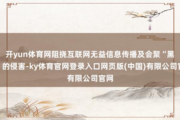 开yun体育网阻挠互联网无益信息传播及会聚“黑产”的侵害-ky体育官网登录入口网页版(中国)有限公司官网