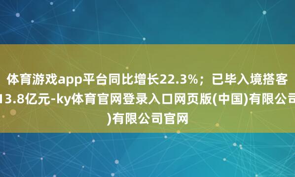 体育游戏app平台同比增长22.3%；已毕入境搭客蹧跶13.8亿元-ky体育官网登录入口网页版(中国)有限公司官网