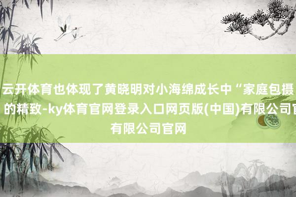 云开体育也体现了黄晓明对小海绵成长中“家庭包摄感”的精致-ky体育官网登录入口网页版(中国)有限公司官网