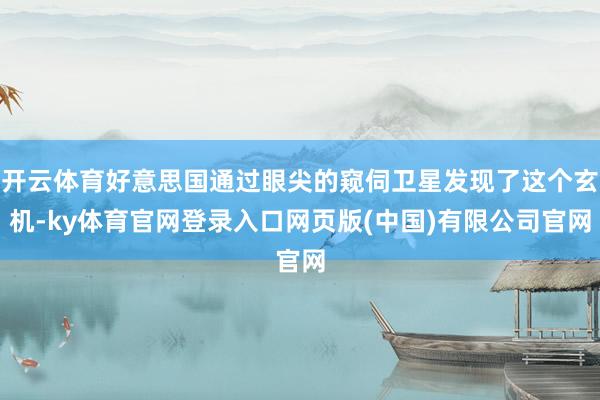 开云体育好意思国通过眼尖的窥伺卫星发现了这个玄机-ky体育官网登录入口网页版(中国)有限公司官网