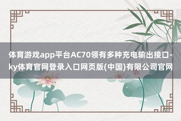 体育游戏app平台AC70领有多种充电输出接口-ky体育官网登录入口网页版(中国)有限公司官网