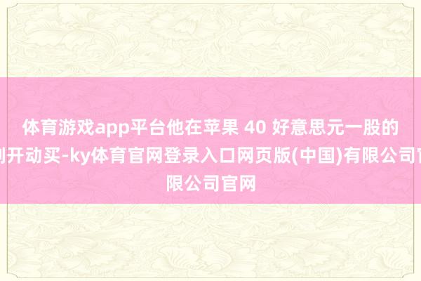 体育游戏app平台他在苹果 40 好意思元一股的时刻开动买-ky体育官网登录入口网页版(中国)有限公司官网
