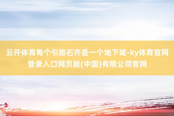 云开体育每个引路石齐是一个地下城-ky体育官网登录入口网页版(中国)有限公司官网